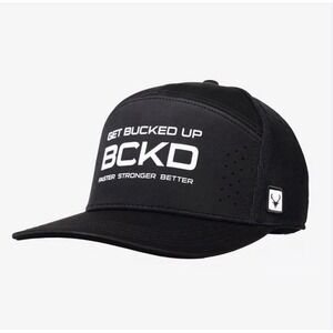 Bucked Up Driven 7 Panel Hat Black White Logo Mens Adjustable Snapback New